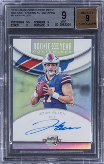 2018 Panini Contenders Optic Rookie Of The Year Contenders Autographs #RYA-JA Josh Allen Signed Rookie Card - BGS MINT 9/BGS 9